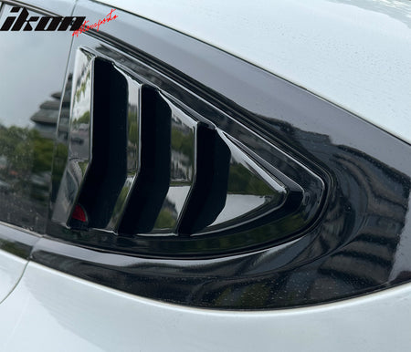 Fits 22-25 Tesla Model X IKON Style 2PCS Side Window Louvers Scoop Gloss Black