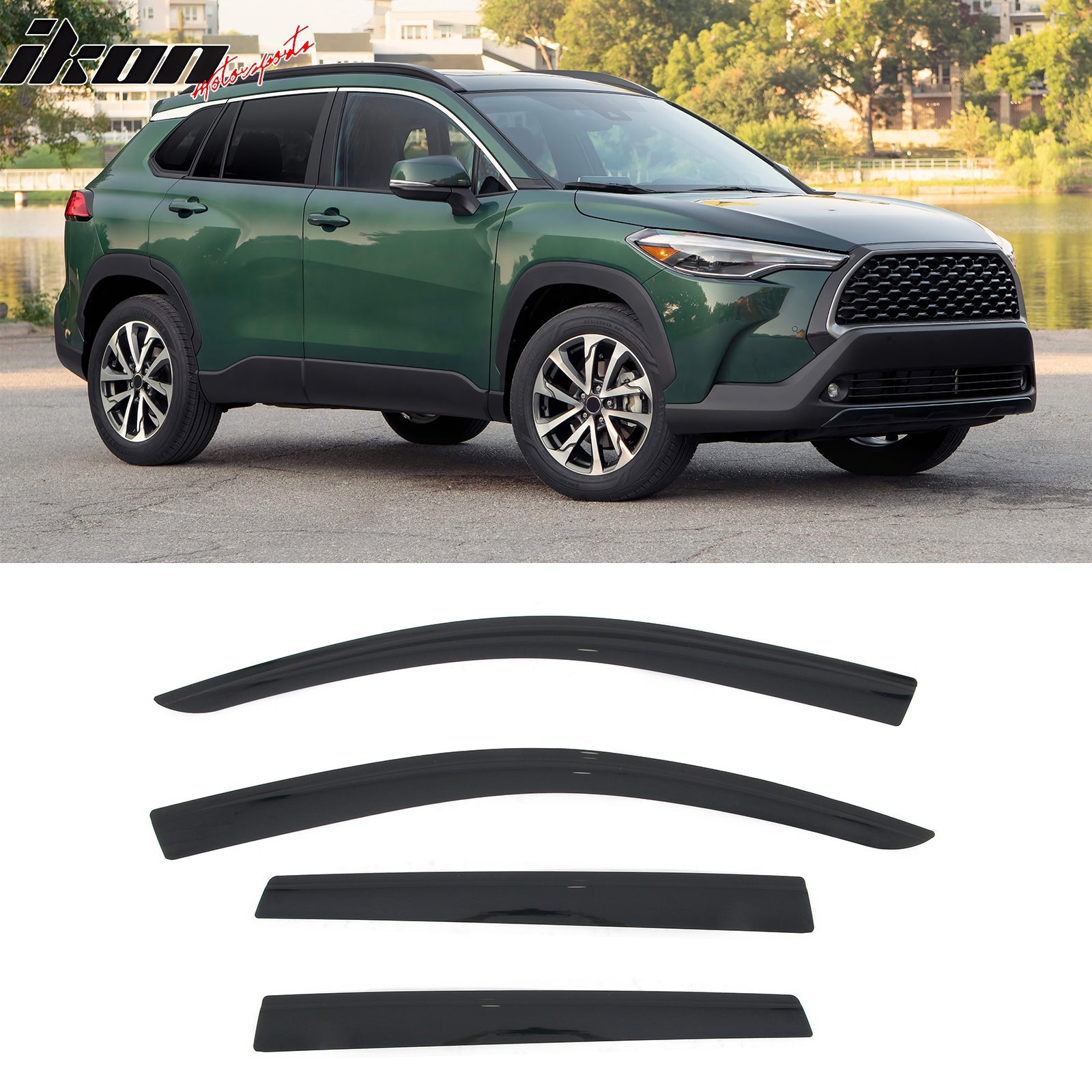 2022 - 2025 Toyota Corolla Cross Low Profile Style Tape on Window VisorsIkon Motorsports