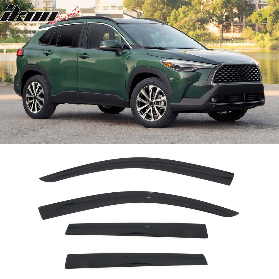 2022 - 2025 Toyota Corolla Cross Low Profile Style Tape on Window VisorsIkon Motorsports