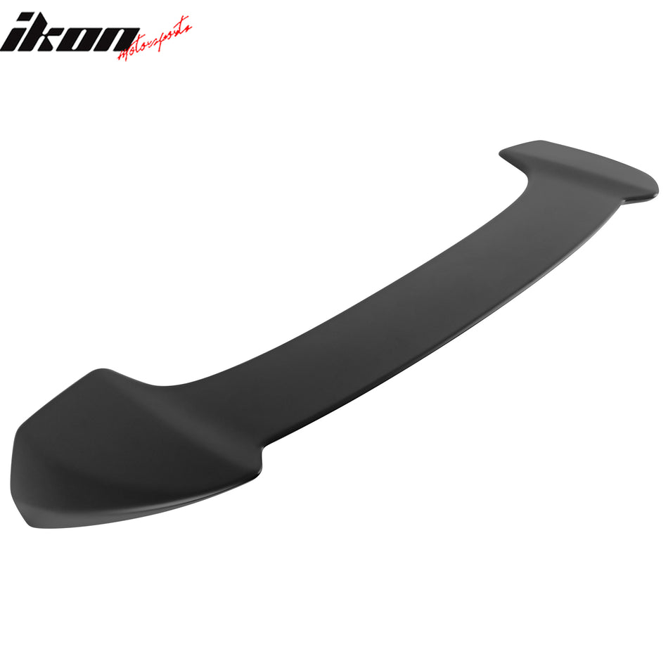 IKON MOTORSPORTS, Rear Window Roof Spoiler Compatible with 2022-2025 Toyota Corolla Cross XG10, V Style Primer Black FRP Fiber Reinforced Plastics Top Roofline Windshield Visor Spoiler Wing