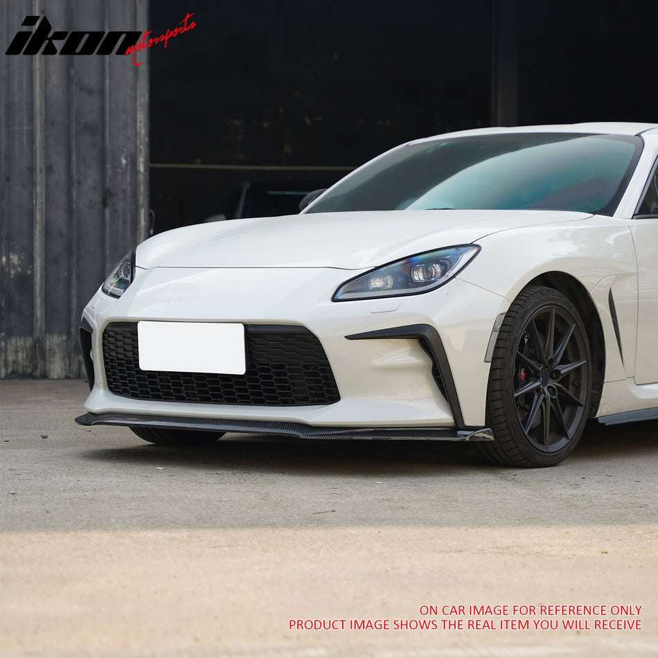 IKON MOTORSPORTS Front Bumper Lip, Compatible with 2022-2026 Toyota GR86, IKON V7 Style Matte Black ABS Air Dam Chin Spoiler Protector Splitter 1PCS