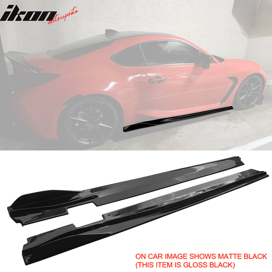 2022-2026 Toyota GR86 & Subaru BRZ IKON V2 Side Skirts Gloss Black ABS