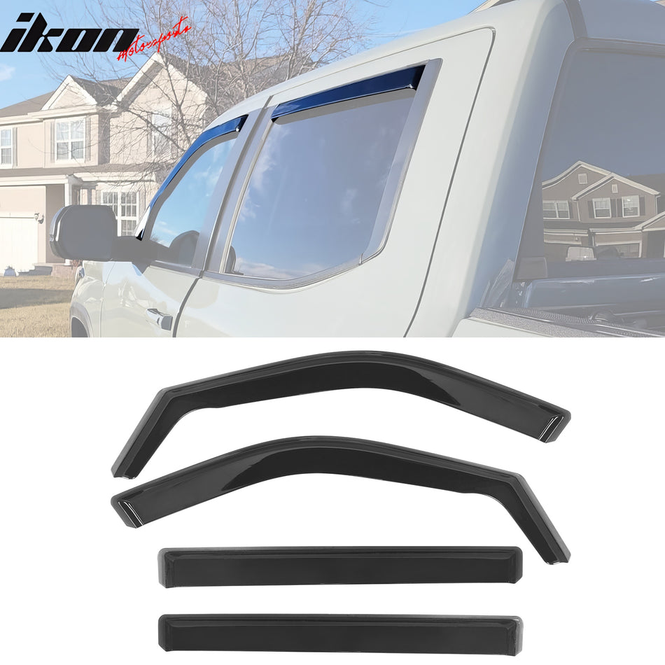 2022-2026 Toyota Tundra CrewMax In-Channel Window Visors Vent Rain PC
