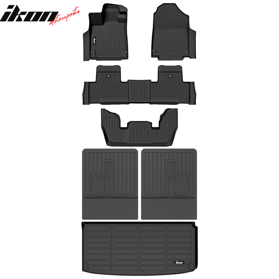 2022-2026 Acura MDX 3D TPE All Weather Heavy Duty Waterproof Anti-Slip Interior Cargo Liner Carpets Backrest + Floor Mats + Rear Trunk Mat 7PCS