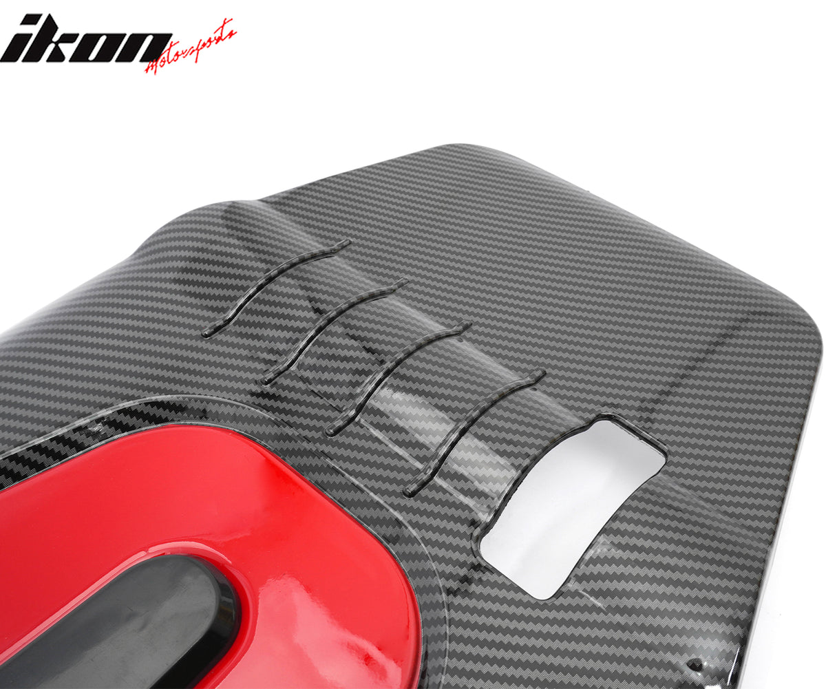 Fits 22-26 Civic Type R Style 1.5L Engine Valve Cover Carbon Fiber Print & Red