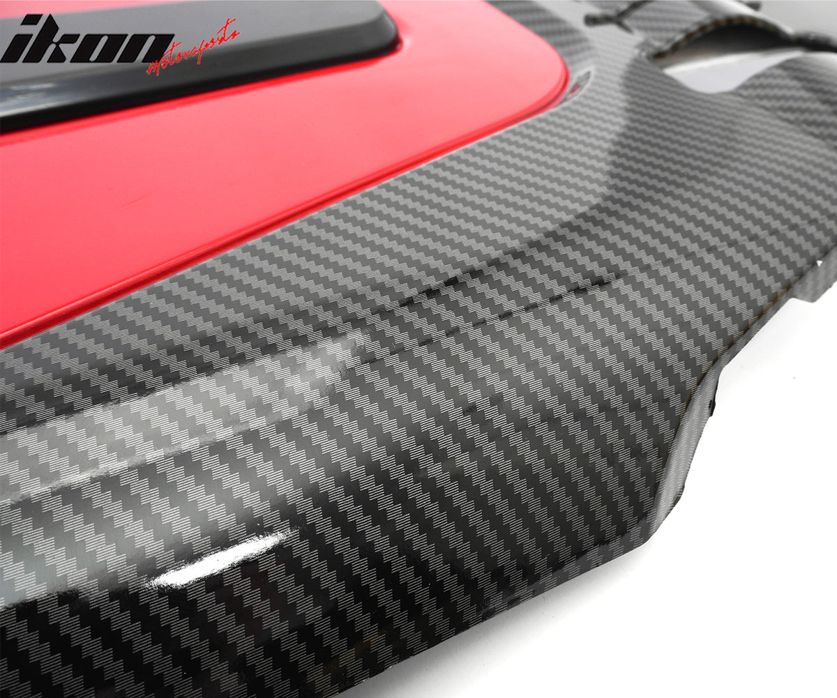 Fits 22-26 Civic Type R Style 1.5L Engine Valve Cover Carbon Fiber Print & Red