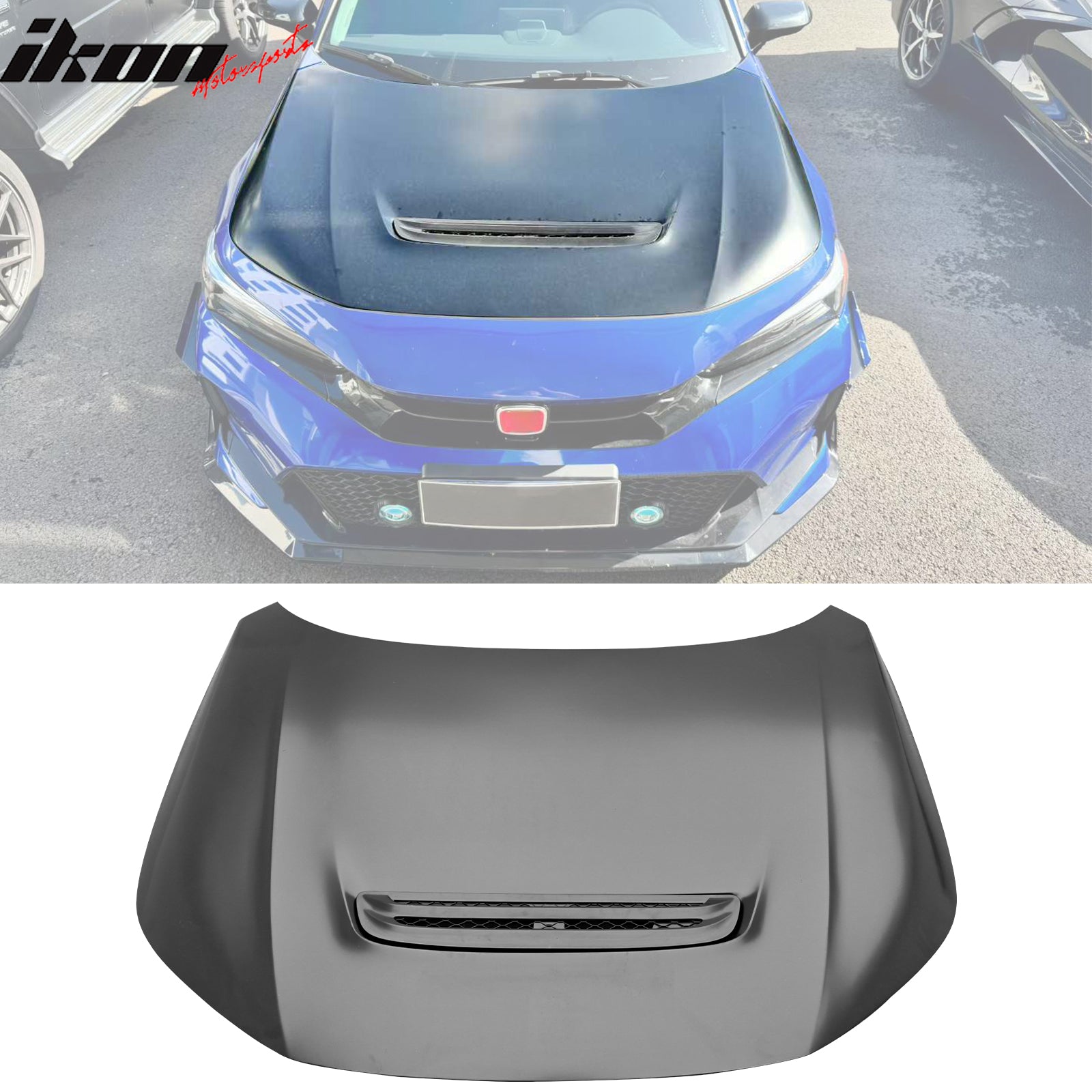 Fits 22-26 Honda Civic Type R Style Front Hood Vented Engine