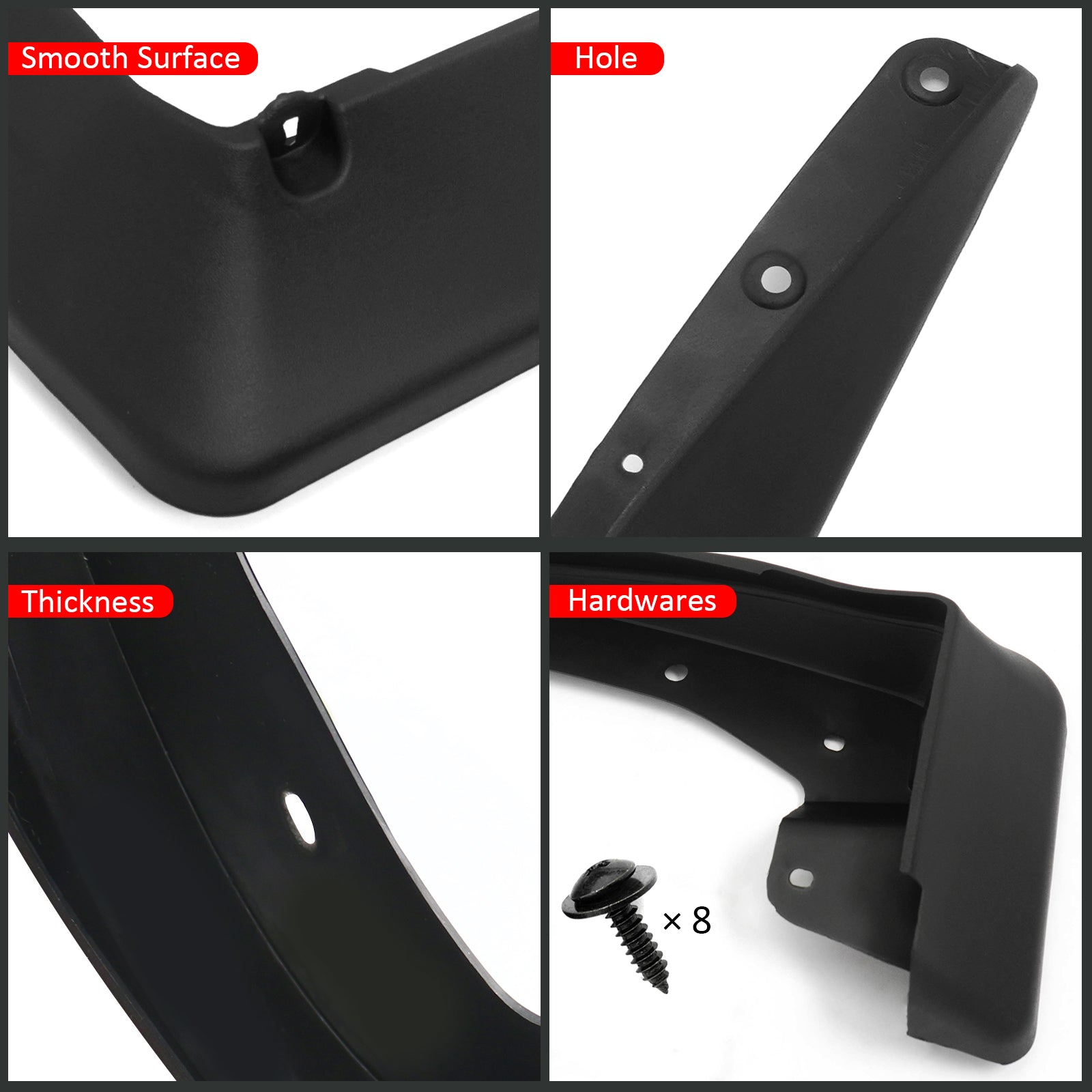 Fits 22-26 Honda Civic 11th Gen Sedan 4Dr Mud Flaps Wheel Arch Splash Guards PP
