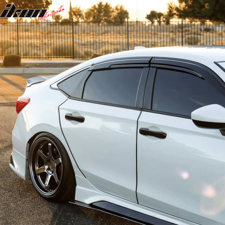 Fits 22-26 Honda Civic Hatchback Window Visors Mugen Style Rain Guard Deflector