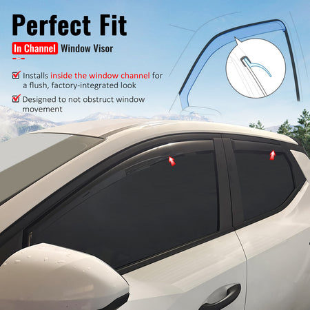 Fits 22-26 Hyundai Santa Cruz In-Channel Window Visors Rain Guards Deflectors