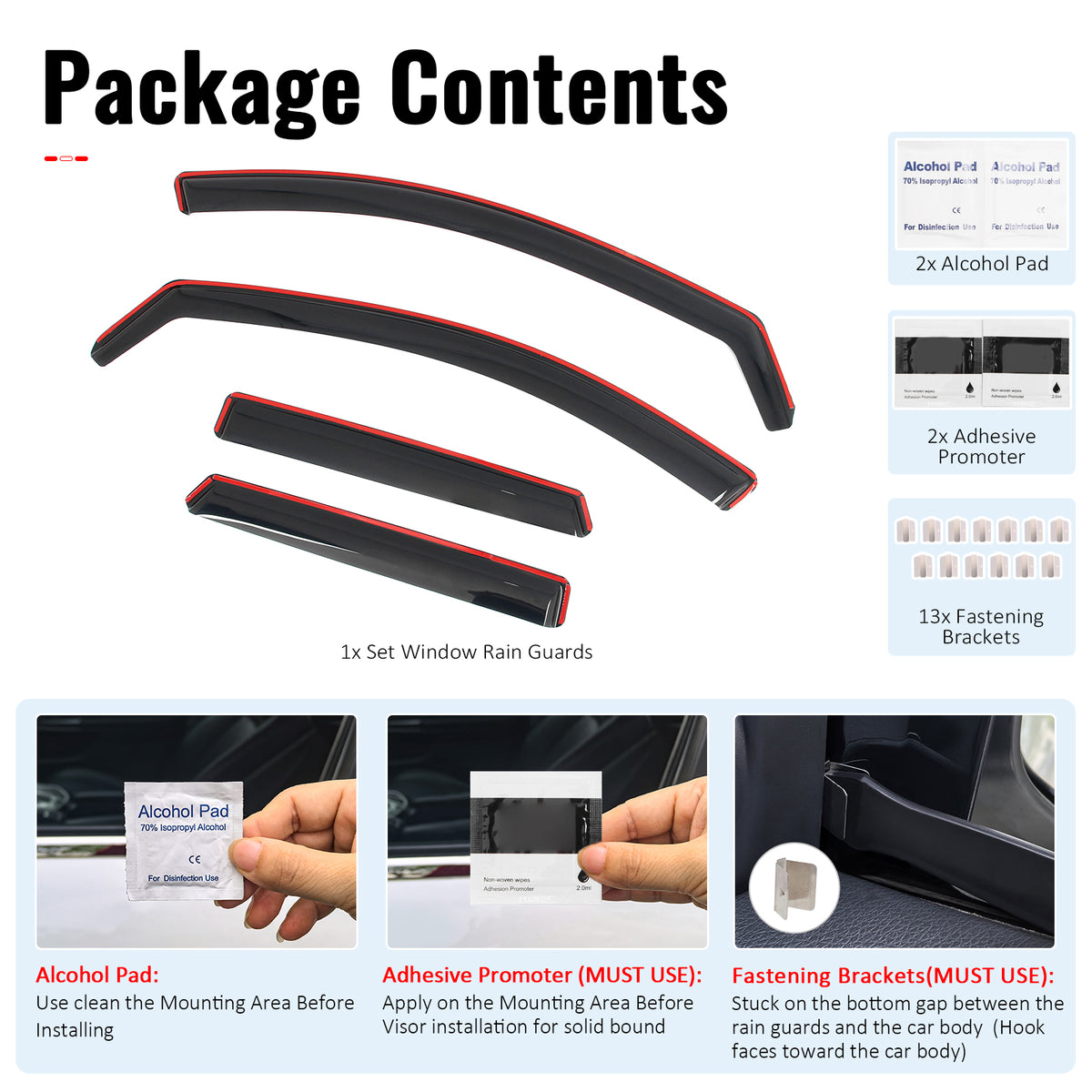 Fits 22-26 Hyundai Santa Cruz In-Channel Window Visors Rain Guards Deflectors