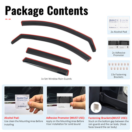Fits 22-26 Hyundai Santa Cruz In-Channel Window Visors Rain Guards Deflectors