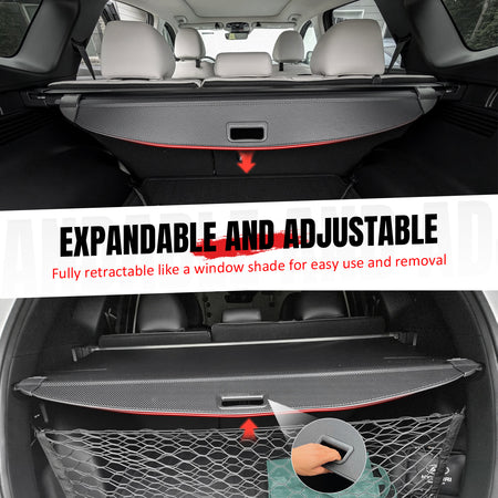Fits 22-26 Hyundai Tucson Retractable Rear Cargo Cover Carbon Fiber Texture