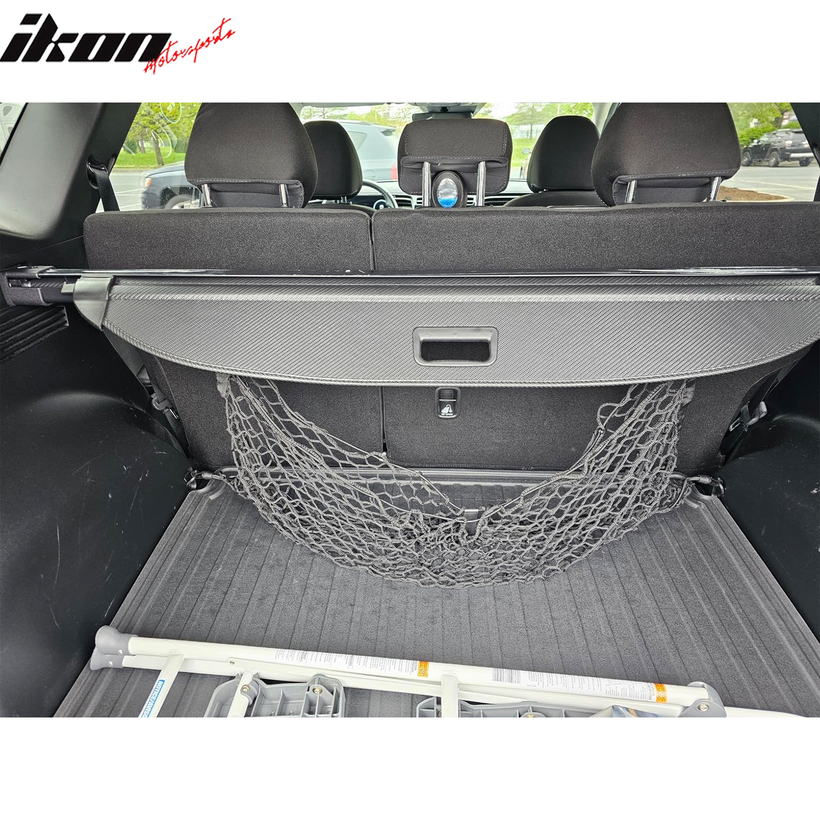 Fits 22-26 Hyundai Tucson Retractable Rear Cargo Cover Carbon Fiber Texture