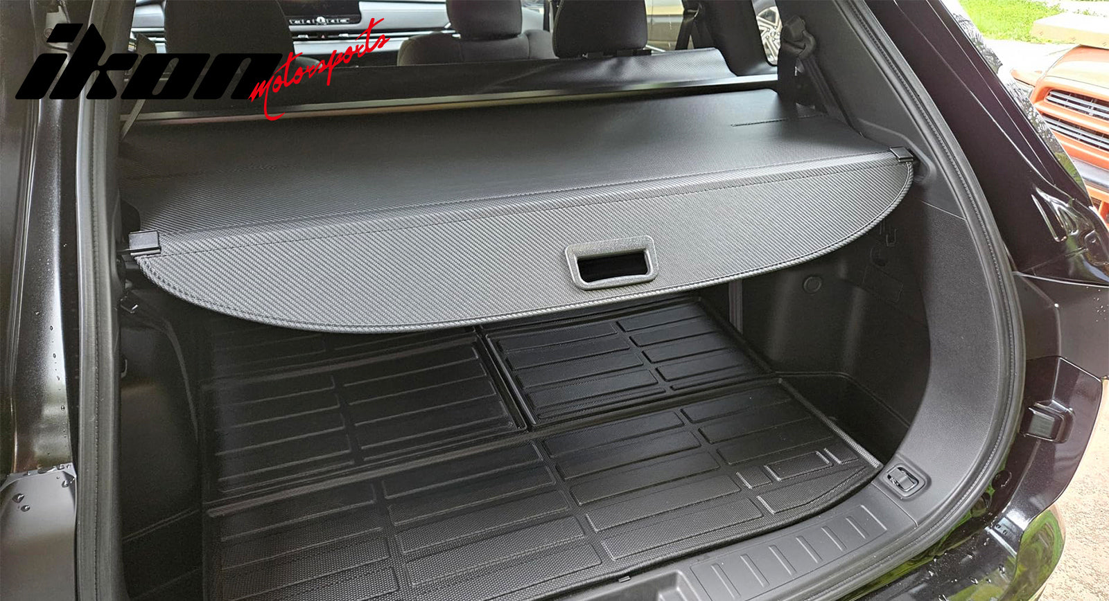 Fits 22-26 Mitsubishi Outlander&PHEV Carbon Fiber Texture Cargo Cover+Trunk Mat