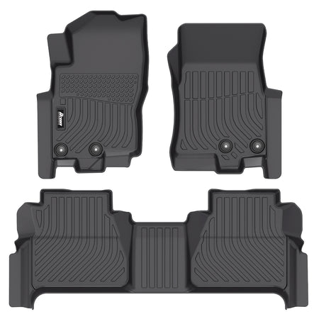 Fits 22-26 Nissan Frontier Crew Cab TPE Floor Mats Liners + 5Ft Truck Bed Mat