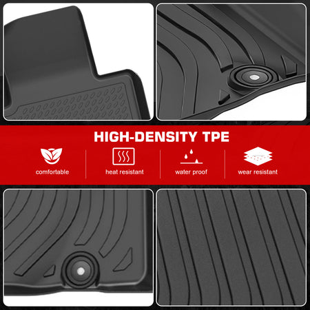 Fits 22-26 Nissan Frontier Crew Cab TPE Floor Mats Liners + 5Ft Truck Bed Mat