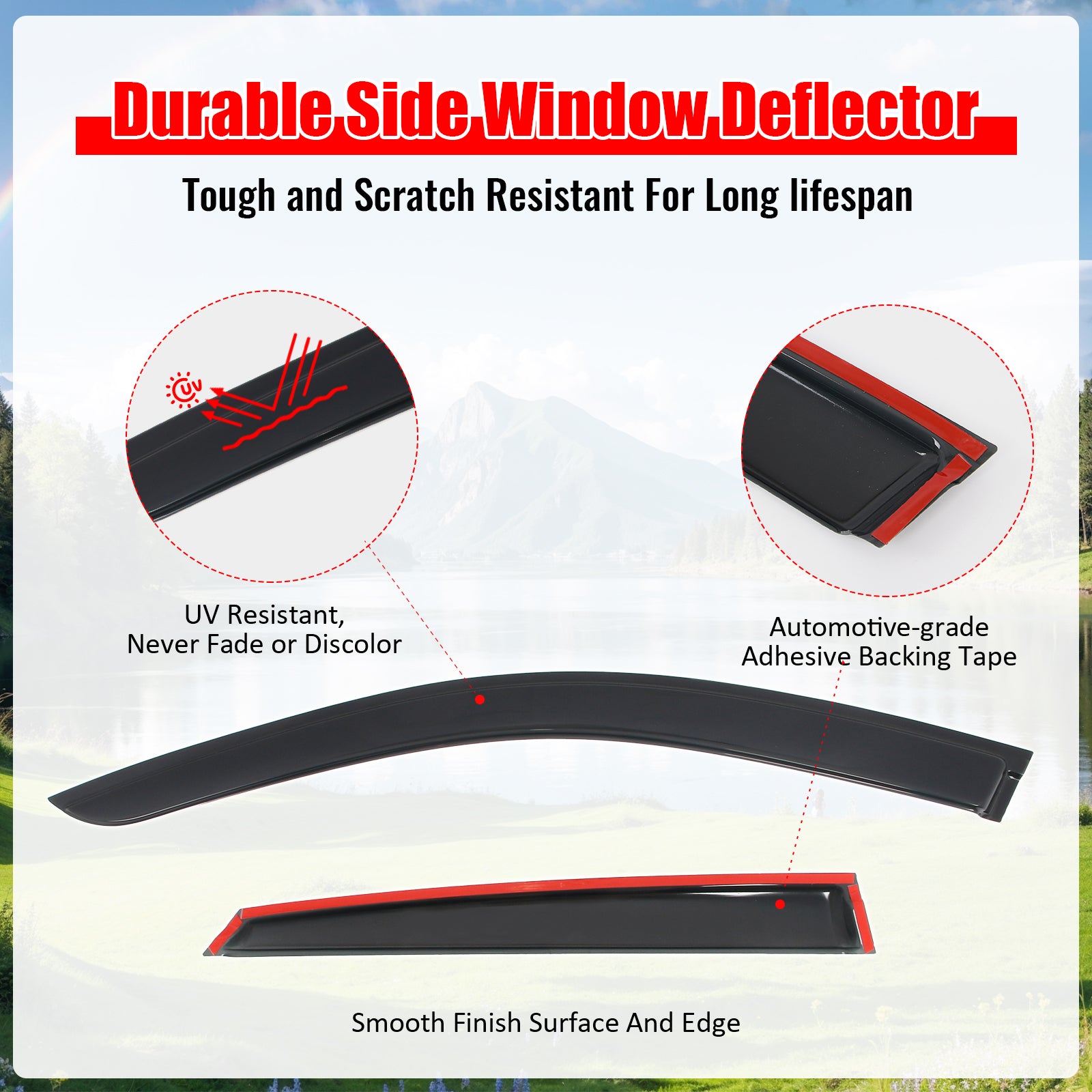 Fits 22-26 Genesis GV70 & Electrified Window Visors Vent Rain Sun Guards Tape-On