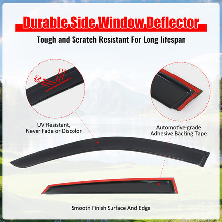 Fits 22-26 Genesis GV70 & Electrified Window Visors Vent Rain Sun Guards Tape-On