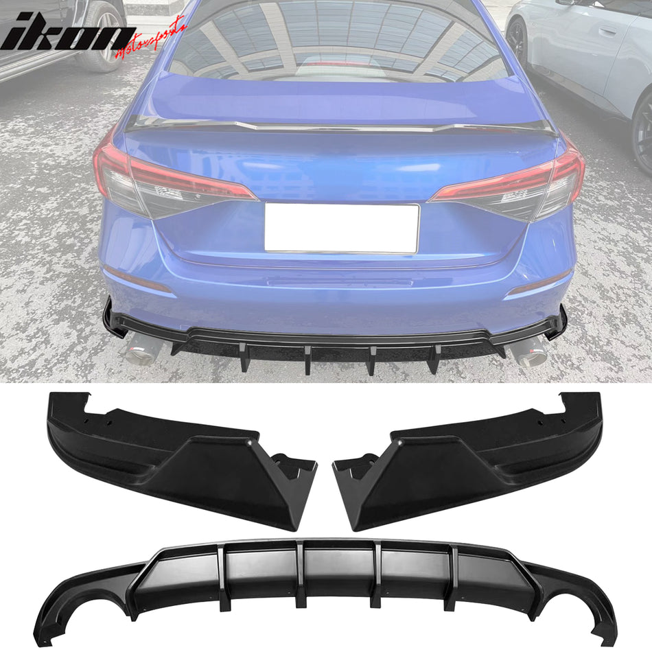 2022-2026 Honda Civic FE-C Rear Bumper Lip Diffuser Apron Matte Black
