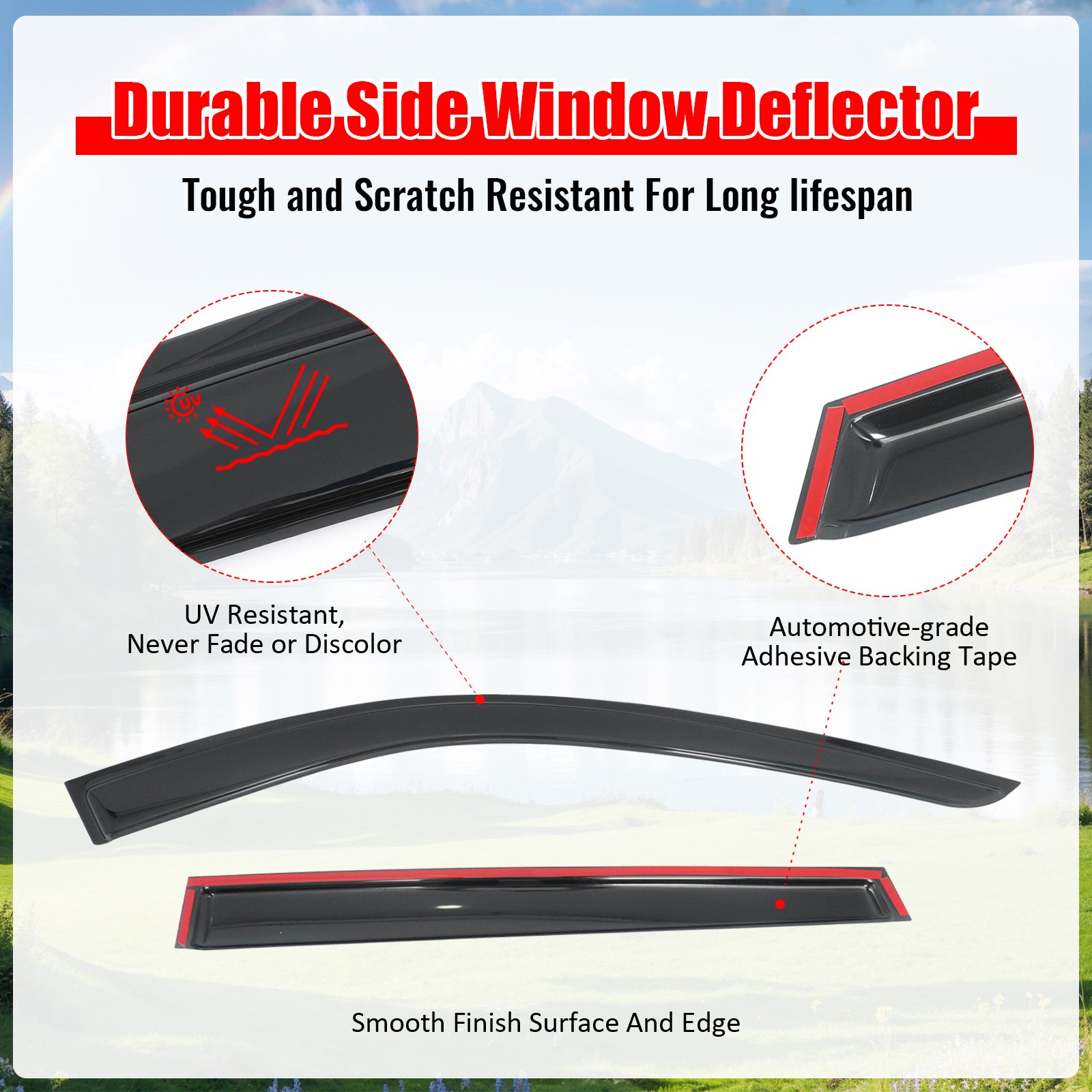 Fits 22-26 Infiniti QX60 Window Visors 4PCS Smoke Acrylic Rain Sun Wind Guards