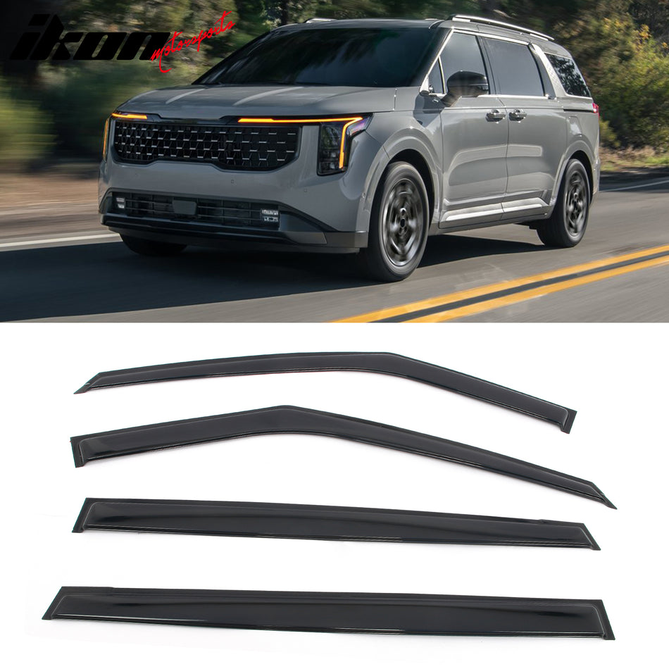 2022-2026 Kia Carnival Smoke Window Visors Vent Rain Guards Acrylic
