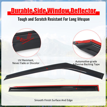 Fits 22-26 Kia Carnival Mugen Style Window Visors Deflector Smoke Acrylic 4PCS