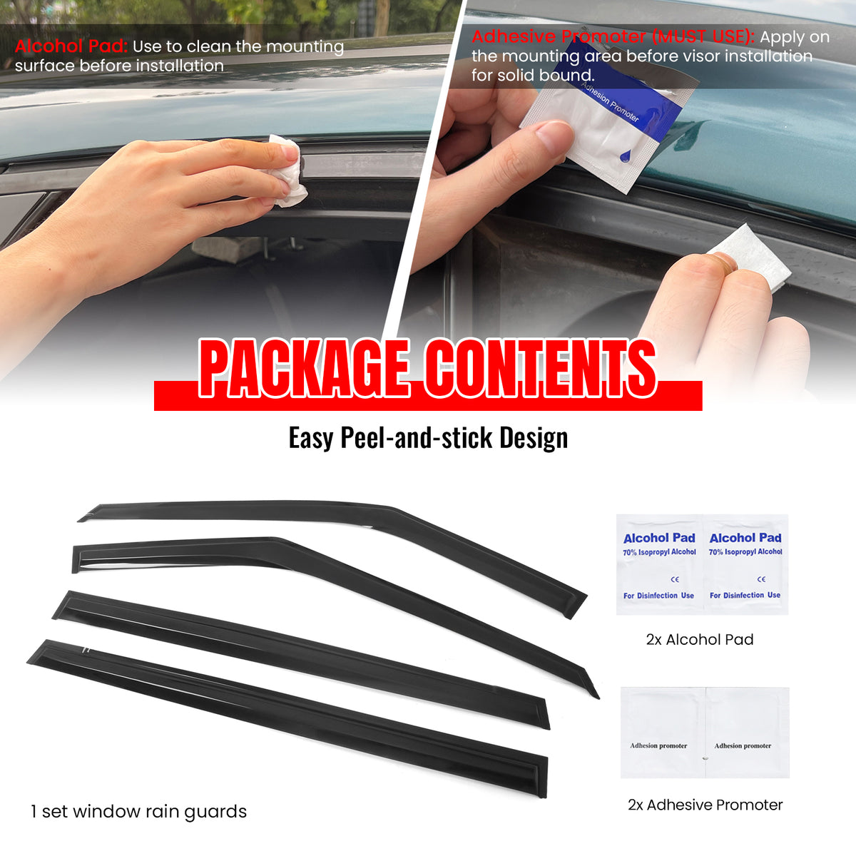 Fits 22-26 Kia Carnival Mugen Style Window Visors Deflector Smoke Acrylic 4PCS