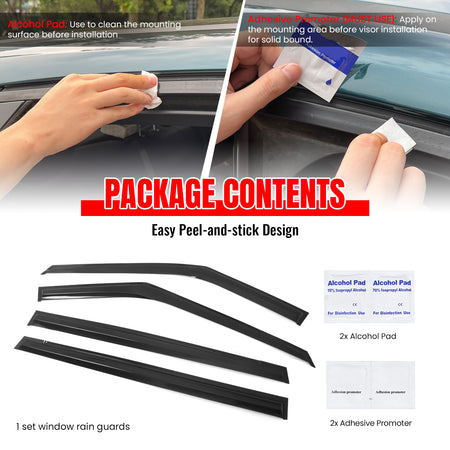 Fits 22-26 Kia Carnival Mugen Style Window Visors Deflector Smoke Acrylic 4PCS