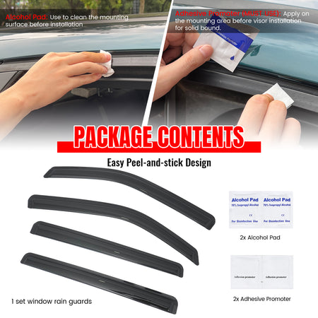 Fits 22-26 Nissan Frontier Crew Cab Window Visors Smoke Acrylic Rain Shade 4PCS