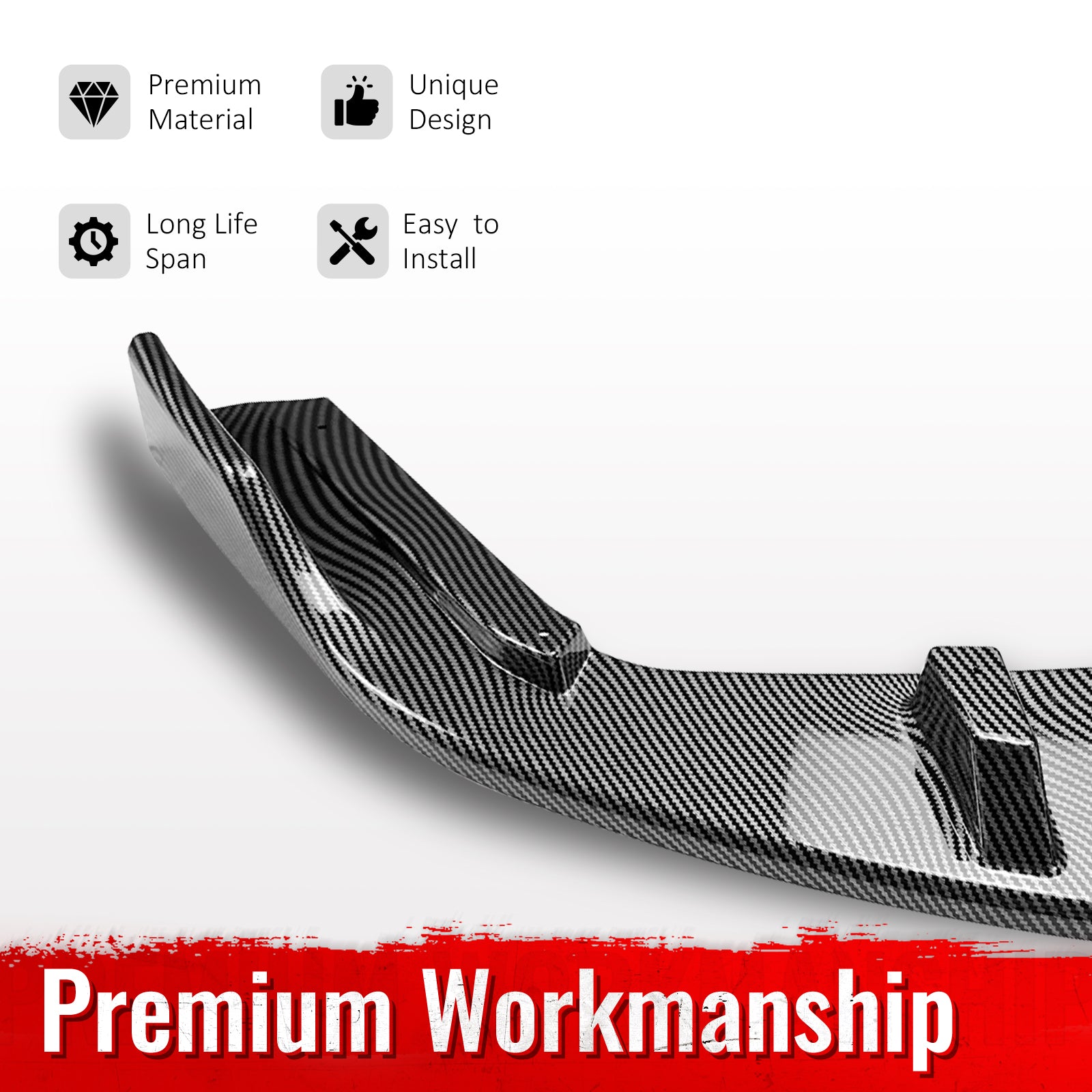 Fits 22-26 Toyota GR86 BRZ IKV1 Rear Bumper Lip AERO VORTEX Carbon Fiber Print
