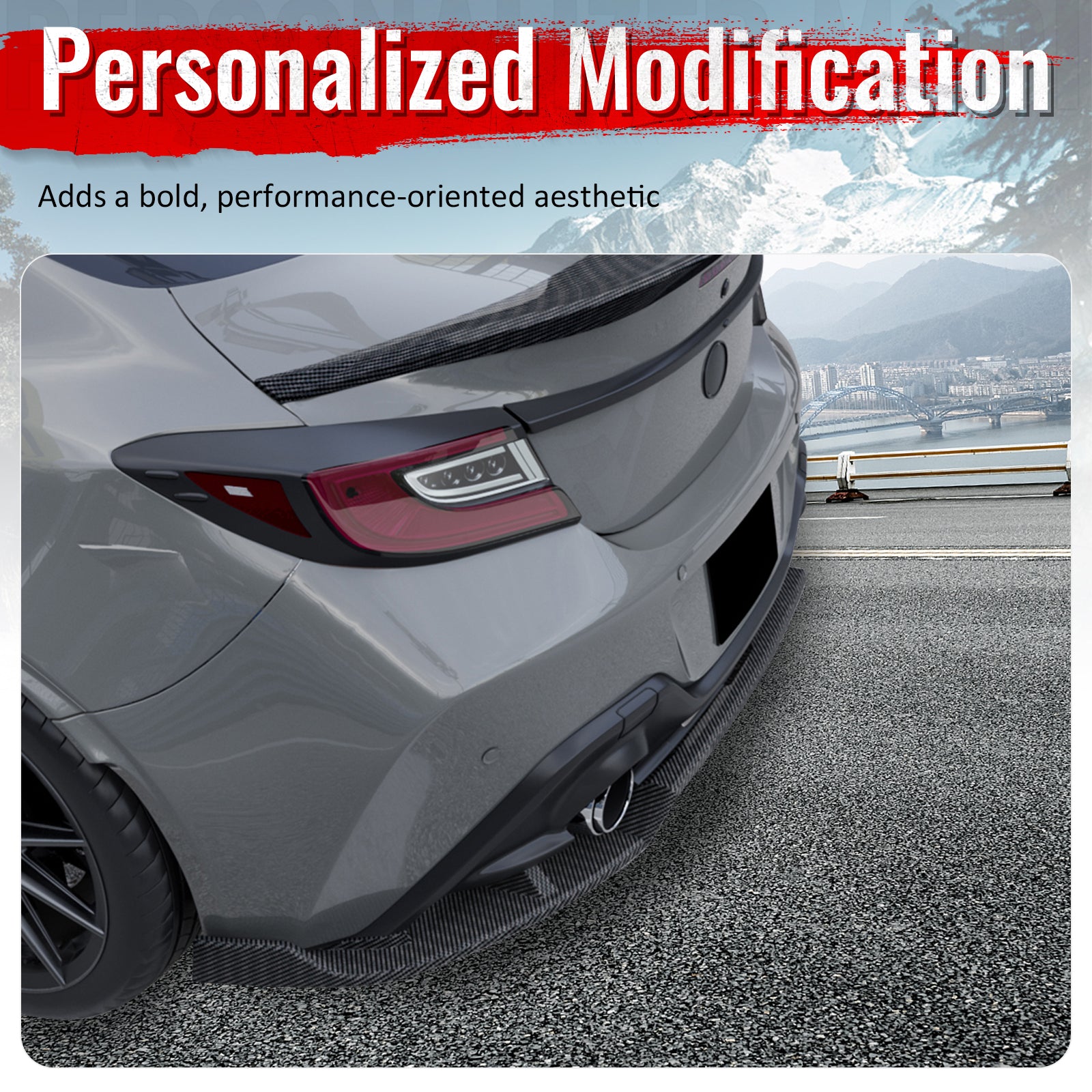 Fits 22-26 Toyota GR86 BRZ IKV1 Rear Bumper Lip AERO VORTEX Carbon Fiber Print