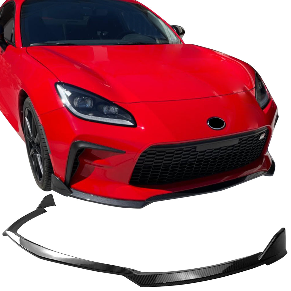 2022-2026 Toyota GR86 T Style Carbon Fiber Print Front Bumper Lip Spoiler PP