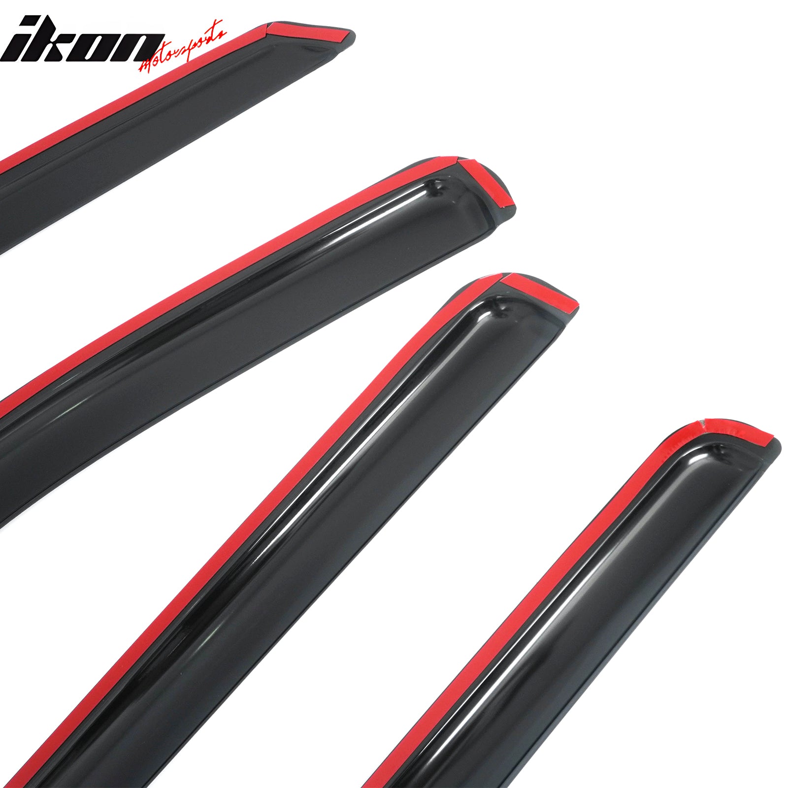 Fits 22-26 Toyota Tundra Crew Cab 4PCS Window Visors Smoke Acrylic Deflectors