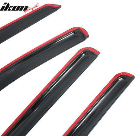 Fits 22-26 Toyota Tundra Crew Cab 4PCS Window Visors Smoke Acrylic Deflectors