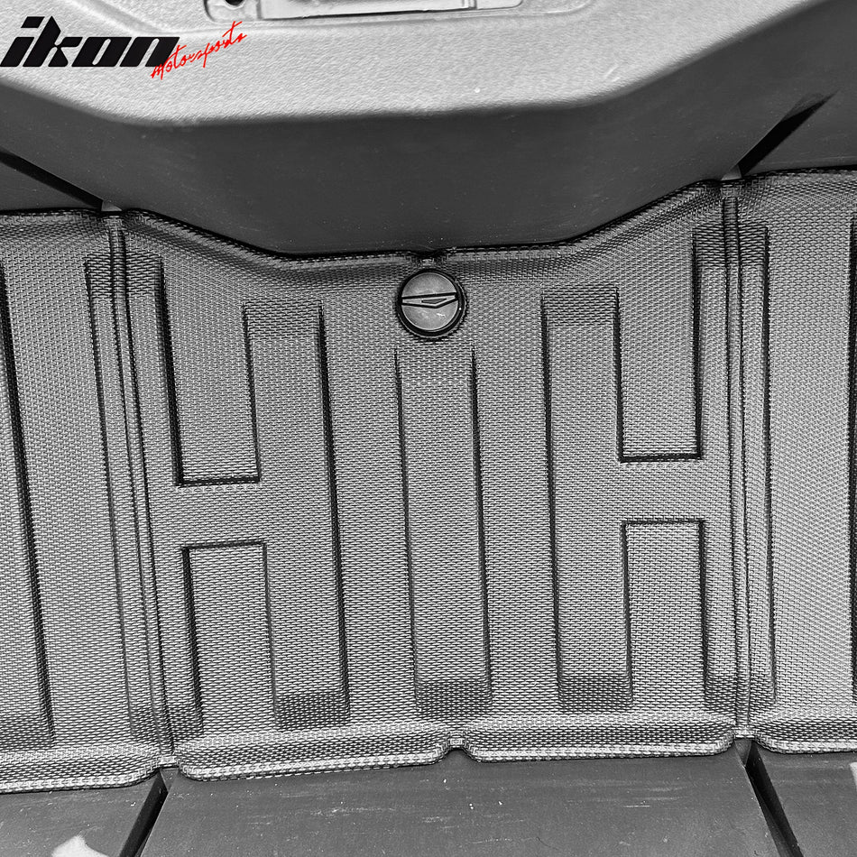 IKON MOTORSPORTS Rear Bed Lower Mat, Compatible with 2023-2025 Tesla Cybertruck, Custom Fit TPE All Weather Protection Heavy Duty 3D Molded Rear Lower Cargo Trunk Tray Mats Protector Liner 1PC, Black