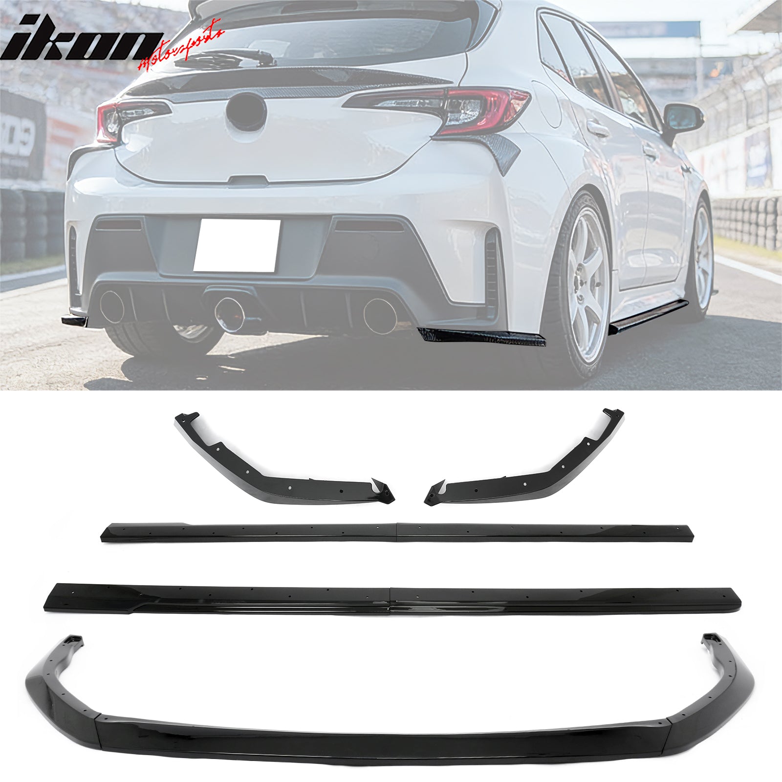 Fits 23-24 Toyota GR Corolla AS Style Front Lip& Side Skirts&