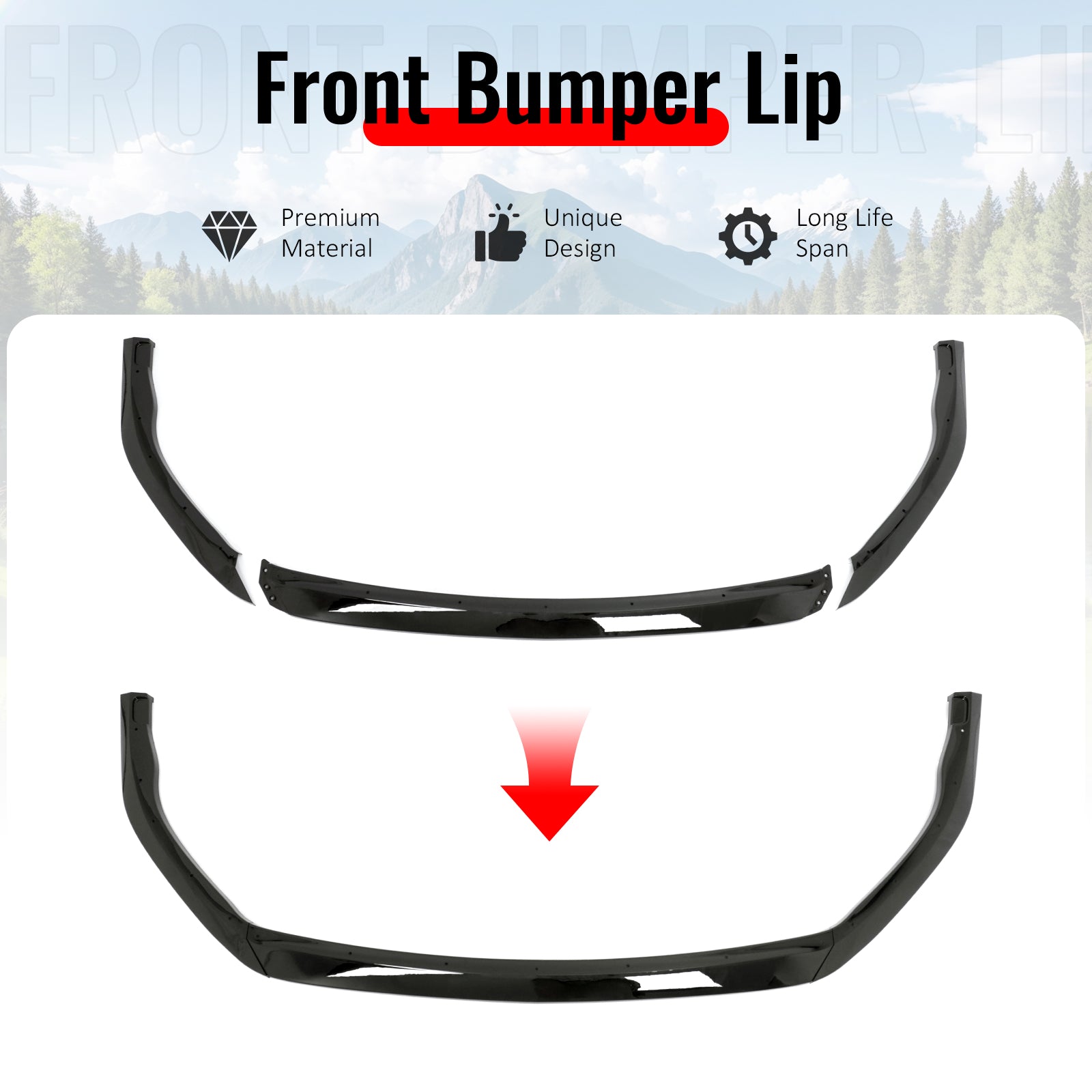 Fits 23-24 Toyota GR Corolla AS Style Front Lip& Side Skirts& Aprons Gloss Black