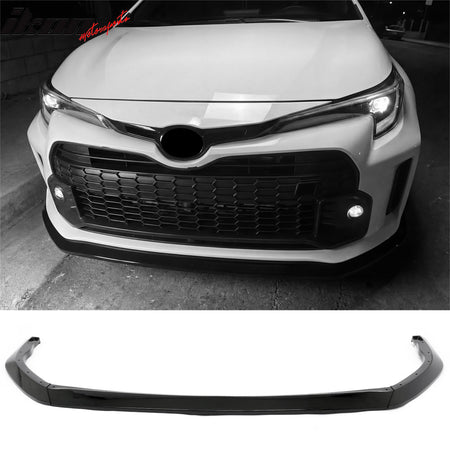 IKON MOTORSPORTS Front Bumper Lip& Side Skirt& Rear Aprons, Compatible with 2023-2024 Toyota GR Corolla, AS Style Gloss Black Air Dam Chin Spoiler Protector Splitters
