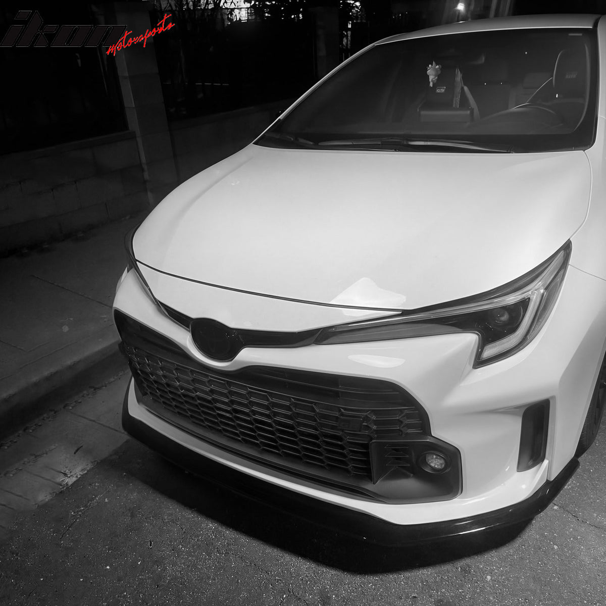 Fits 23-24 Toyota GR Corolla AS Style Front Lip& Side Skirts& Aprons Gloss Black