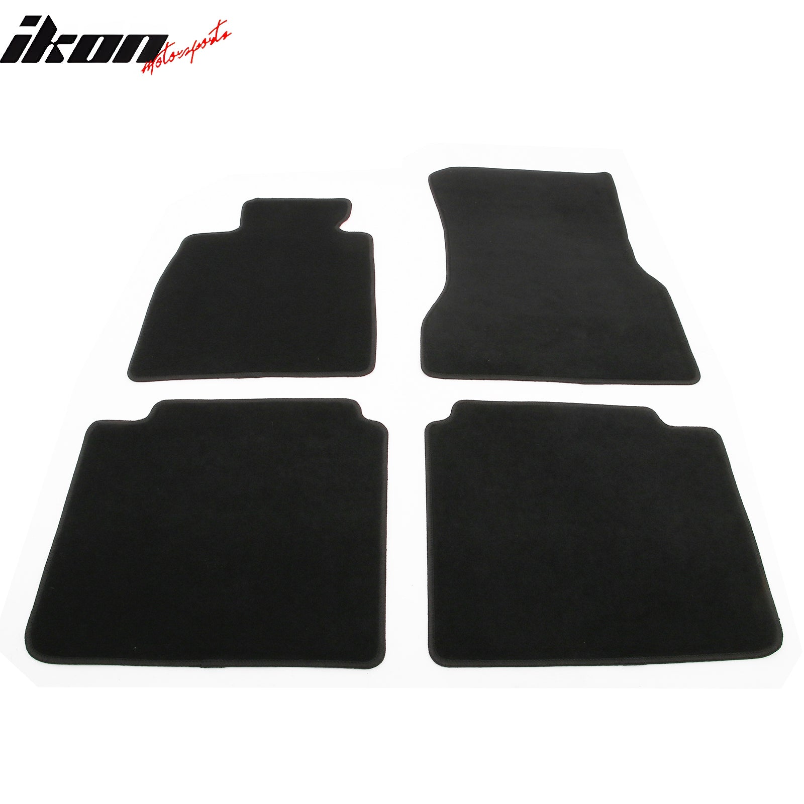 IKON MOTORSPORTS, Nylon Car Floor Mats Compatible with 2023-2025 BMW i7 / 750e xDrive, OE Fitment Style Black Driver Passenger Car Carpets, Front Rear 4PCS Full Set