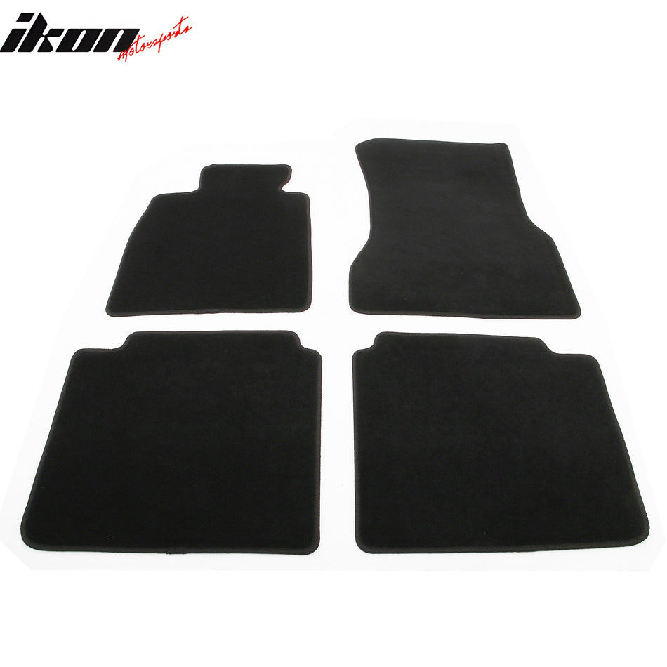 IKON MOTORSPORTS, Nylon Car Floor Mats Compatible with 2023-2025 BMW i7 / 750e xDrive, OE Fitment Style Black Driver Passenger Car Carpets, Front Rear 4PCS Full Set