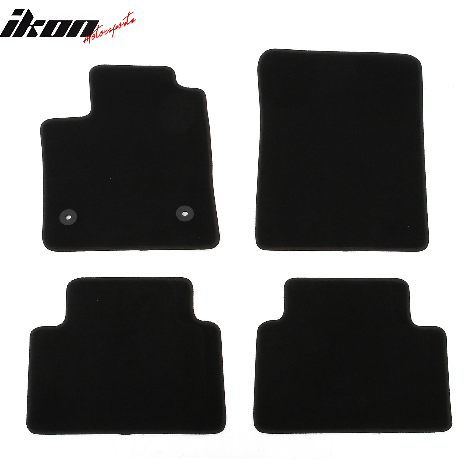 IKON MOTORSPORTS, Nylon Car Floor Mats Compatible with 2023-2025 GMC Canyon / Chevrolet Colorado, OE Fitment Style Black Driver Passenger Car Carpets, Front Rear 4PCS Full Set