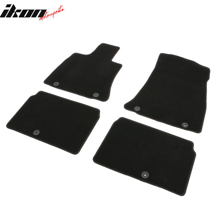 IKON MOTORSPORTS, Nylon Car Floor Mats Compatible with 2023-2025 Genesis Electrified G80, OE Fitment Style Black Driver Passenger Car Carpets, Front Rear 4PCS Full Set