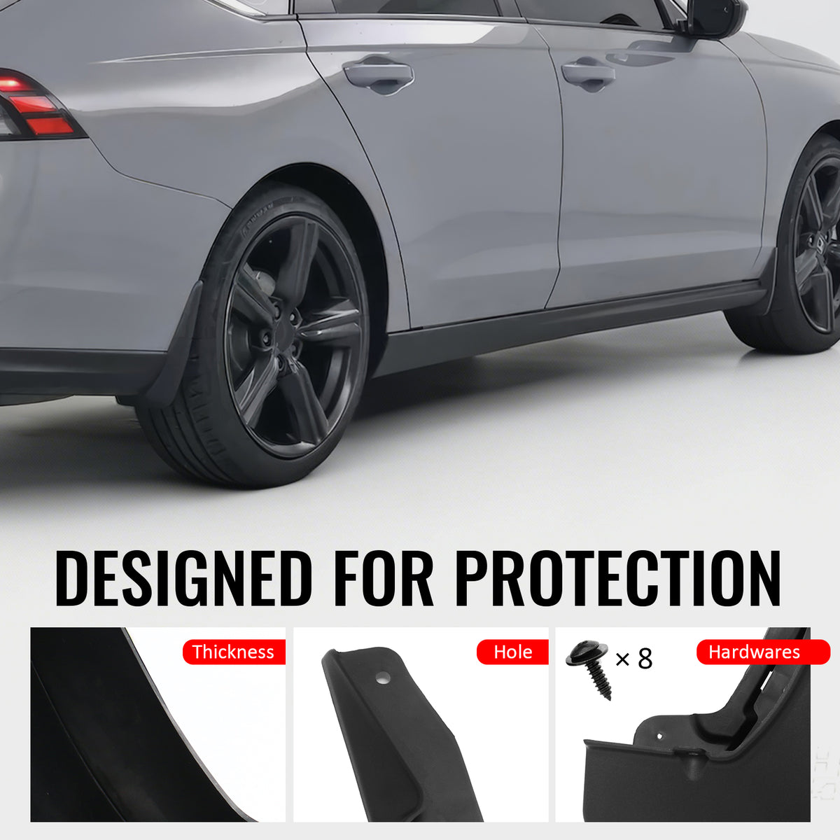 Fits 23-26 Honda Accord 11th Gen Fender Mud Flaps Wheel Arch Splash Guards PP