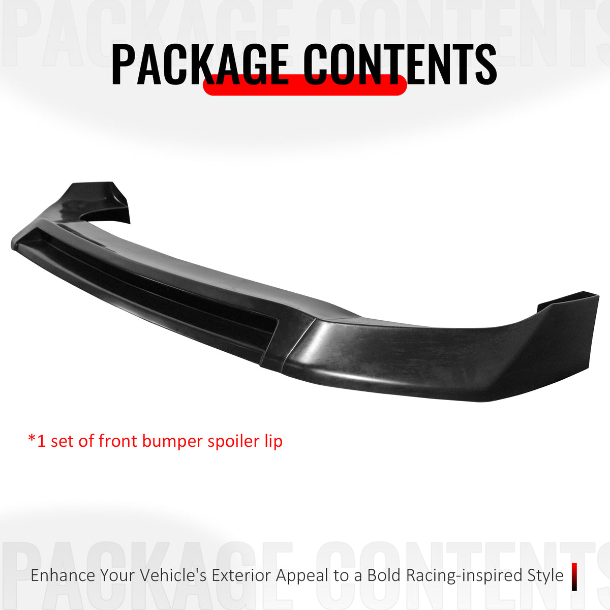 Fits 23-25 Kia Soul Unpainted Front Bumper Lip Lower Air Dam Spoiler PU 3PCS