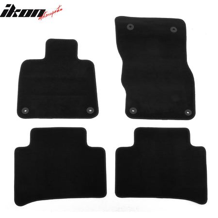 IKON MOTORSPORTS, Nylon Car Floor Mats Compatible with 2023-2025 Maserati Grecale, OE Fitment Style Black Driver Passenger Car Carpets, Front Rear 4PCS Full Set
