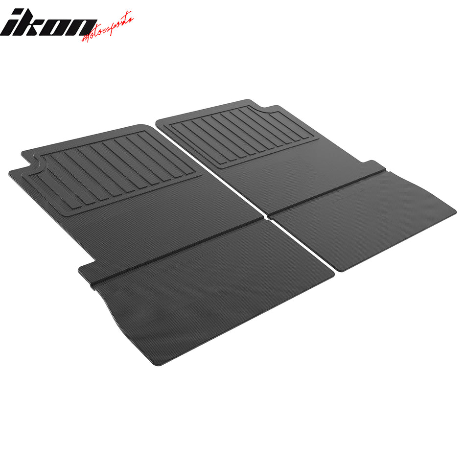 IKON MOTORSPORTS TPE Backrest Mats, Compatible with 2023-2025 Mercedes-Benz X296 EQS SUV 7 Seats, All Weather Rear Seat Back Mat Cover Protector, Black 2PCS