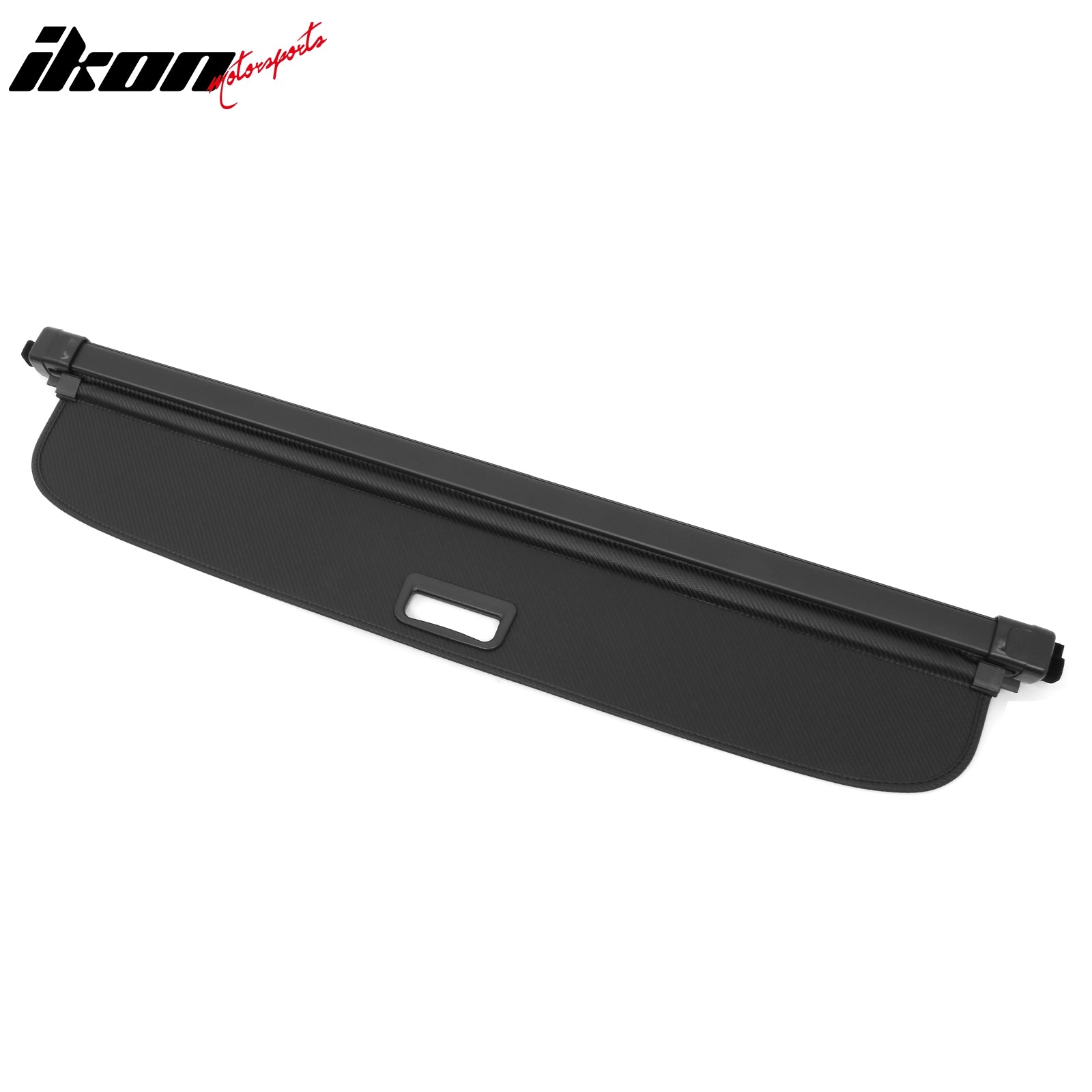 IKON MOTORSPORTS, Rear Retractable Cargo Cover Compatible with 2023-2026 Cadillac LYRIQ, Trunk Security Luggage Shield Shade, Carbon Fiber Print