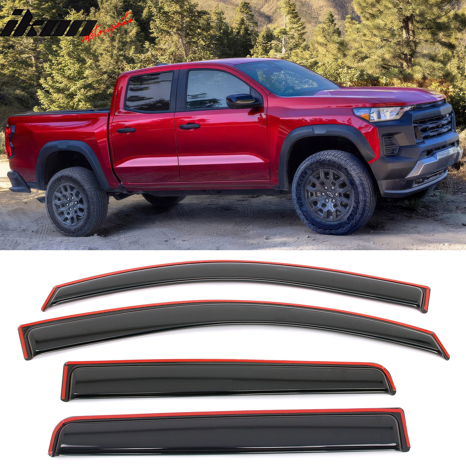 2023-2025 Chevy Colorado GMC Canyon Crew Smoke Window Visors Acrylic